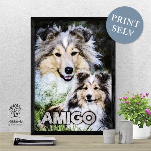 Personlig fotocollage hund print selv - Rikke-B grafisk